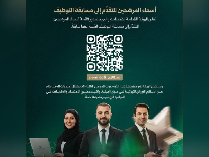 الهيئة الناظمة للاتصالات والبريد تعلن أسماء المرشحين لمسابقة التوظيف