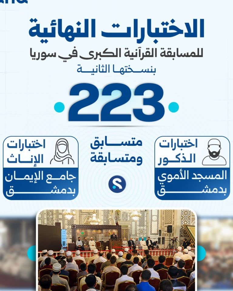 انطلاق المرحلة النهائية للمسابقة القرآنية الكبرى في دمشق