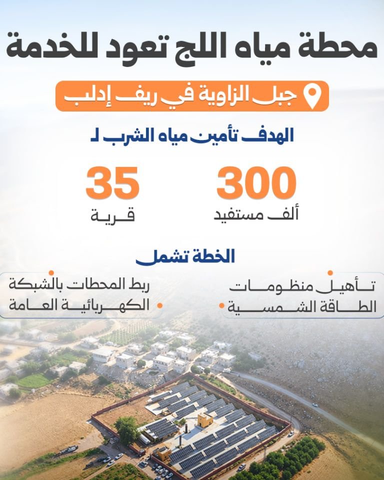 وزارة الطاقة تفتتح محطة مياه اللج بريف إدلب
