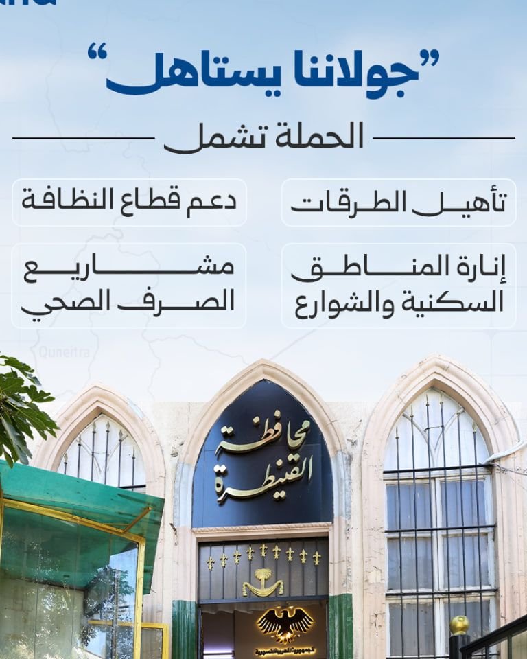 إطلاق حملة خدمية وتنموية تحت عنوان «جولاننا يستاهل» في القنيطرة